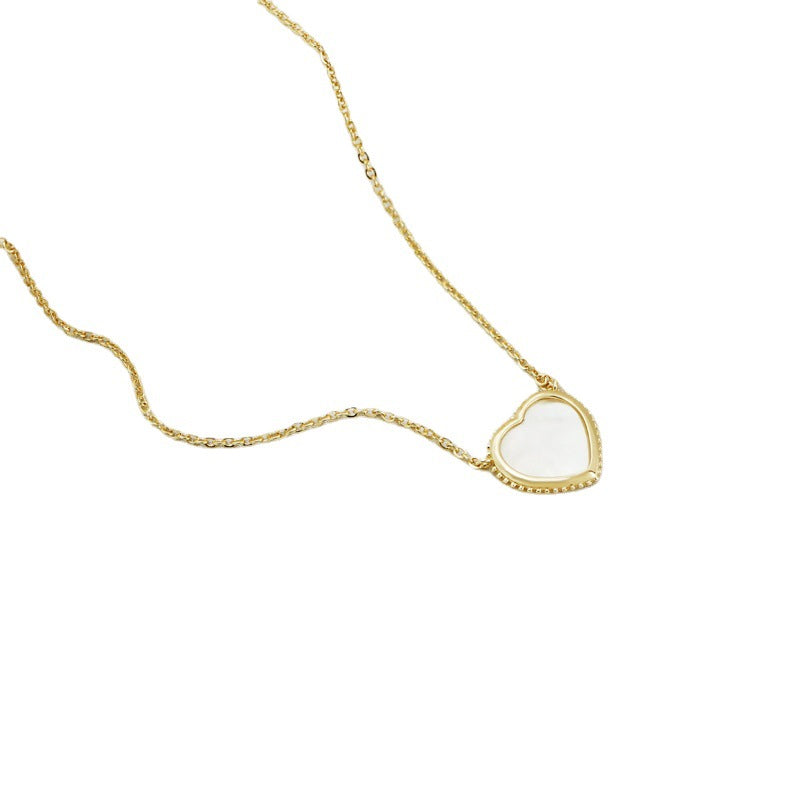 Wholesale Valentine's Day Stainless Steel Heart Fritillary Necklace